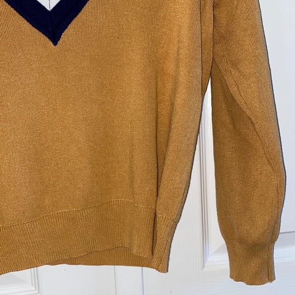 NWOT UO Mustard Yellow Beige V Neck Knit Sweater - Picture 3 of 4